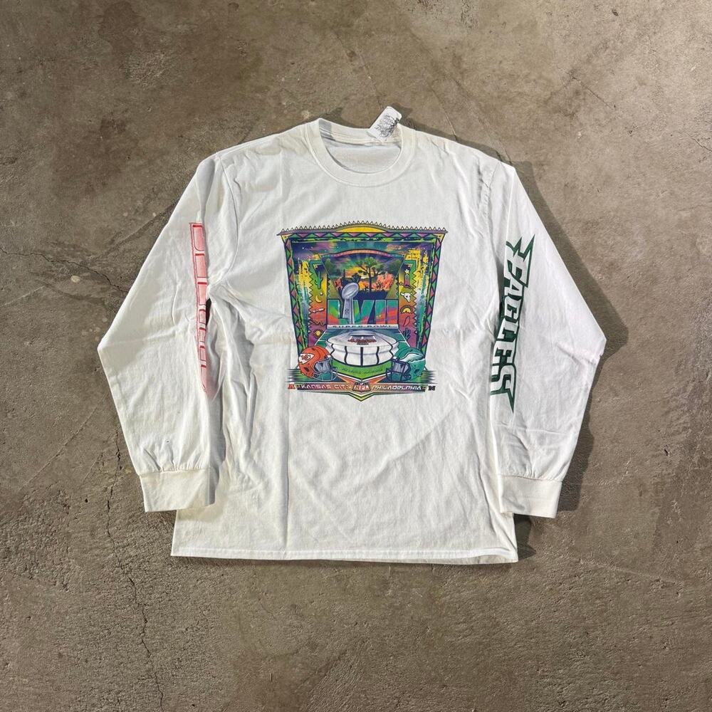Y2K Super Bowl Chiefs vs Eagles Graphic Longsleeve Shirr